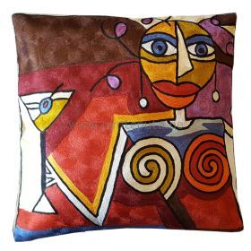 Pyntepute Dame med martini Brun