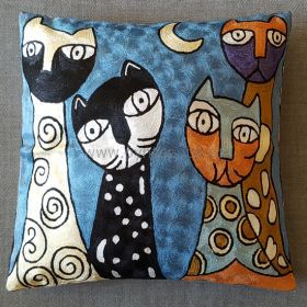 Pyntepute Fire Katter I Blå Natt