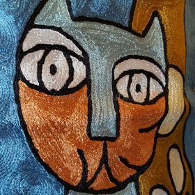 Pyntepute Fire Katter I Blå Natt detaljer