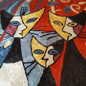 Pyntepute Tre Katter Med Hvit Snute detaljer