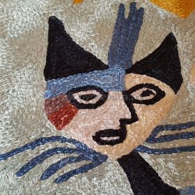 Pyntepute Tre katter i sommersol detaljer