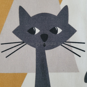 Putetrekk - Kitty (gul) - detalj