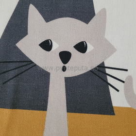 Putetrekk - Kitty (gul) - detalj