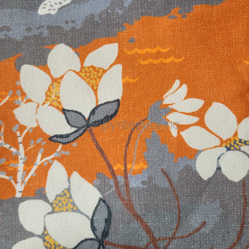 Putetrekk - Fjellvandring orange - detalj blomster