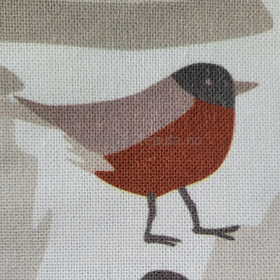 Putetrekk - Skogens venner - detalj dompapp