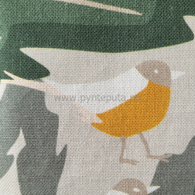 Putetrekk Skogens venner grønn-gul detalj dompapp